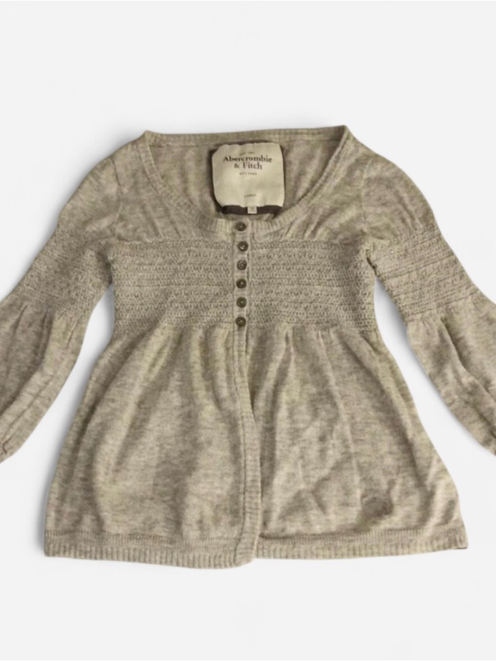 Abercrombie & Fitch Gray Knit Label Detail Sweater
